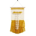 Saro Lifestyle SARO Textured Woven Wall Hanging with Braid Design Yellow WA989.Y